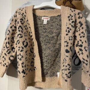 Cat & Jack girls Cream and Black Patterned Cardigan